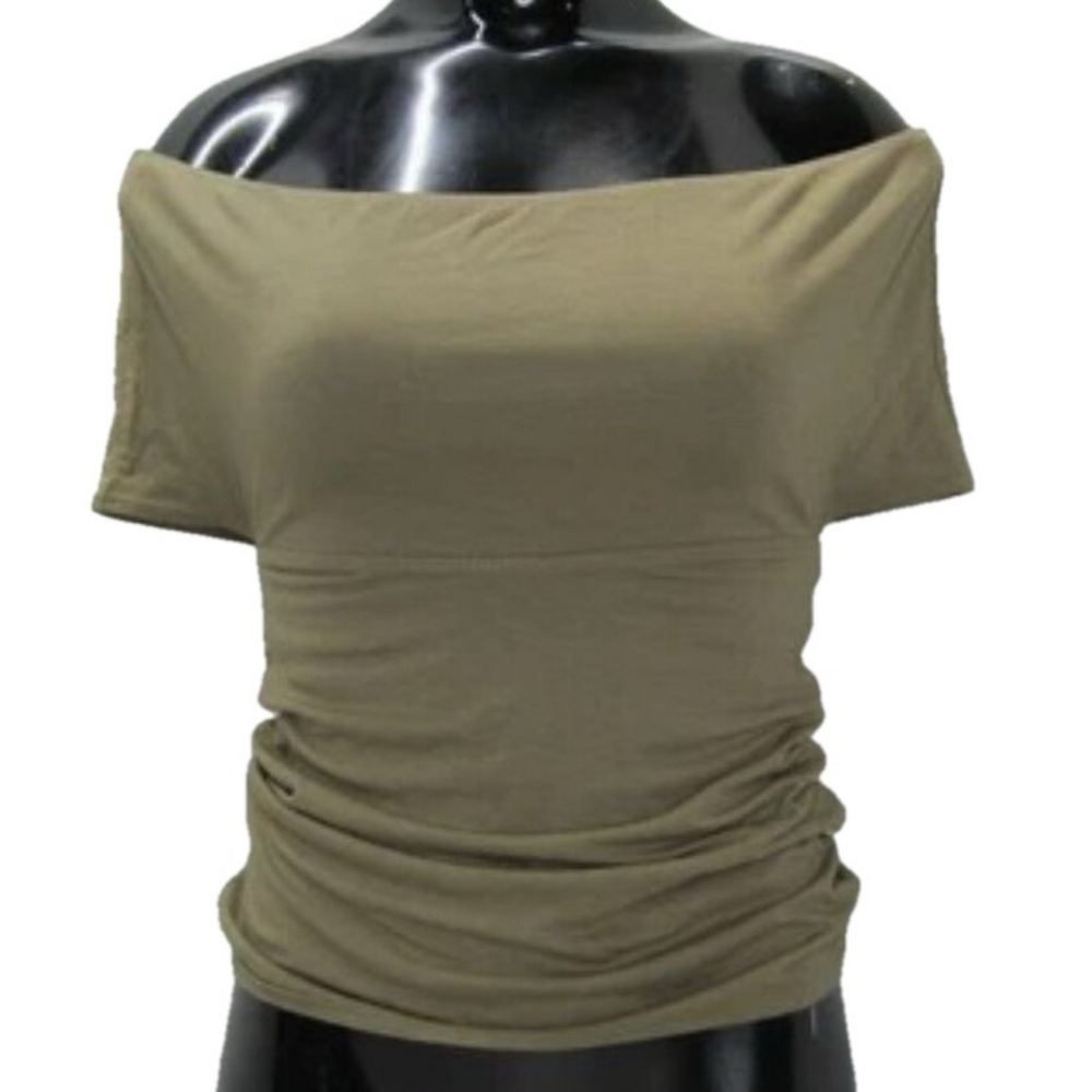 NEW TOTEME Womens Top Dark Taupe Brown Size XS Slip Through Knit Cut-Out